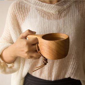 scandinavian wooden milk cups