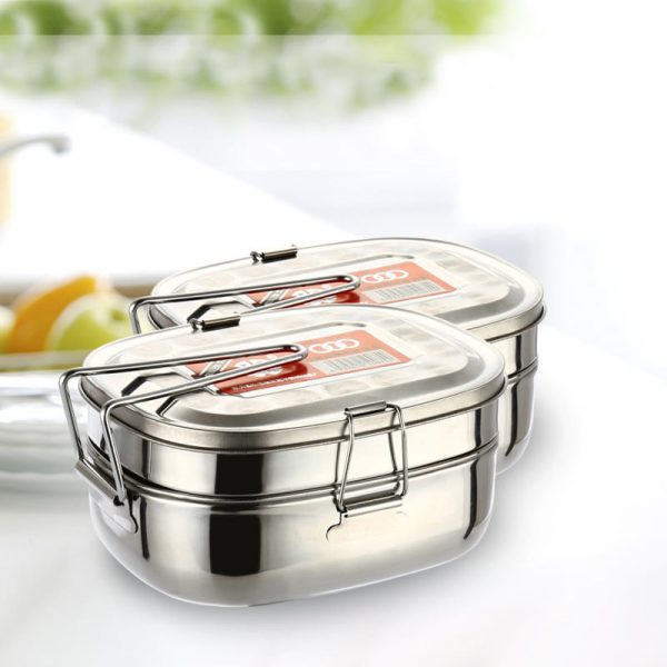 double layered stainless steel lunchbox