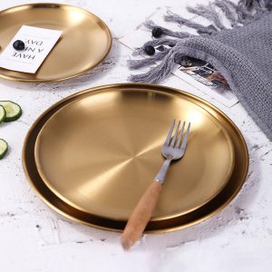 metallic gold dinnerware plates