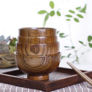 japanese wooden noodle bowl