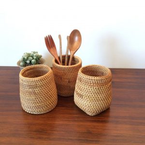 rattan multi-purpose basket organizer