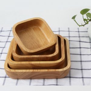 wooden square fruit bowls